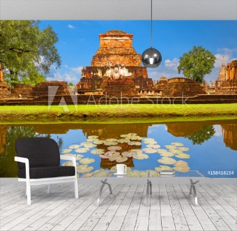 Picture of Wat Mahathat temple in Sukhothai Historical Park Thailand Unesco World Heritage Site